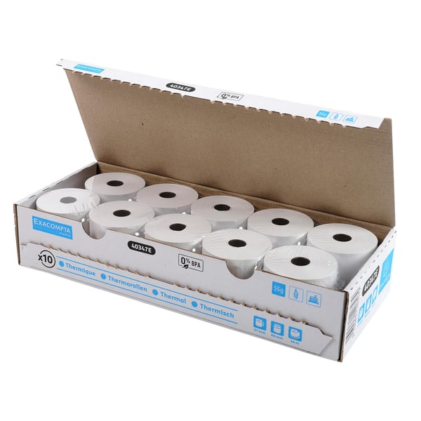 Exacompta 60x Rulle til kreditkort og kasseapparat 57x60x12x44 - hvid 40347E