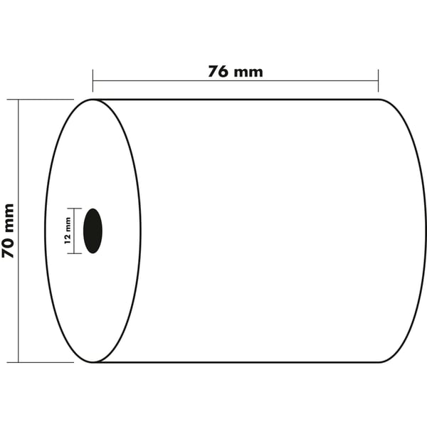 Exacompta 50x Rulle til lommeregner og kasseapparat 76x70x12x25 - hvid 40358E