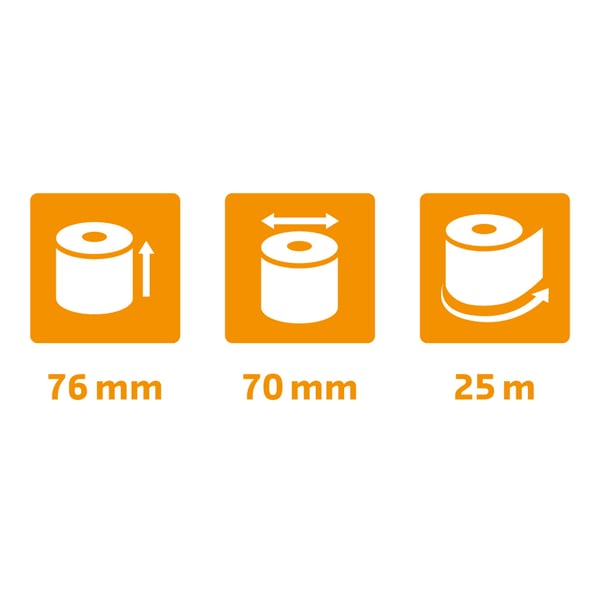 Exacompta 50x Rulle til lommeregner og kasseapparat 76x70x12x25 - hvid 40358E