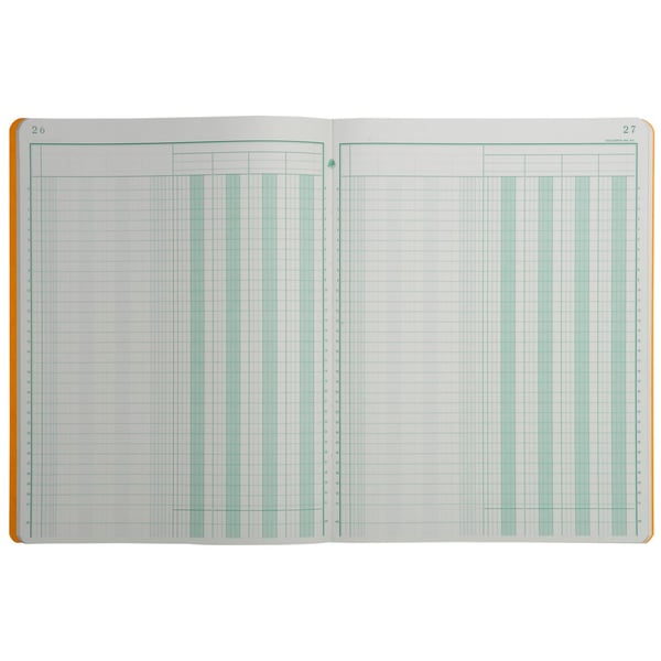 Exacompta Haefte 4 spalter på 1 side 31 linjer 80 sider 32x25cm - assorterede farver 4040E