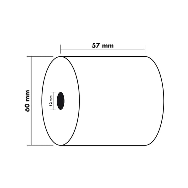 Exacompta 50x Rulle til regnemaskine og kasseapparat 57x60x12x44 - hvid 40651E