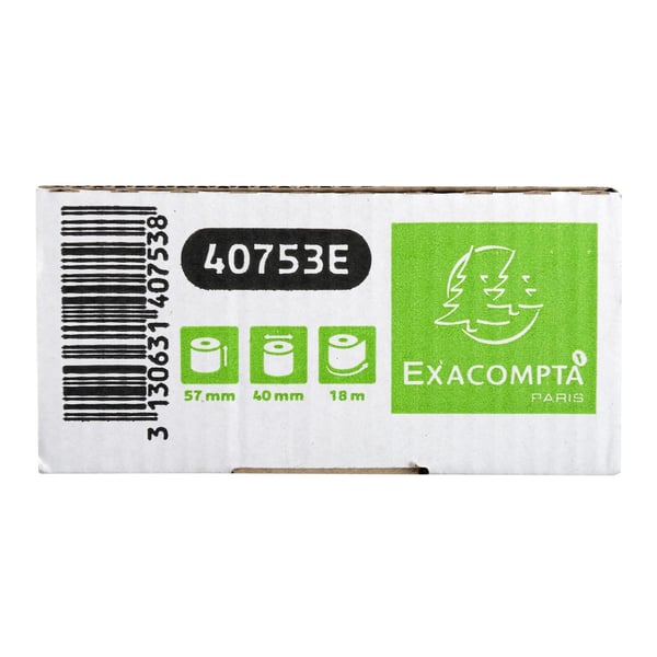 Exacompta 60x Rulle 1 lag termisk 55g 57x40x12 FSC PBA-fri pakke med 5 stk. - hvid 40753E