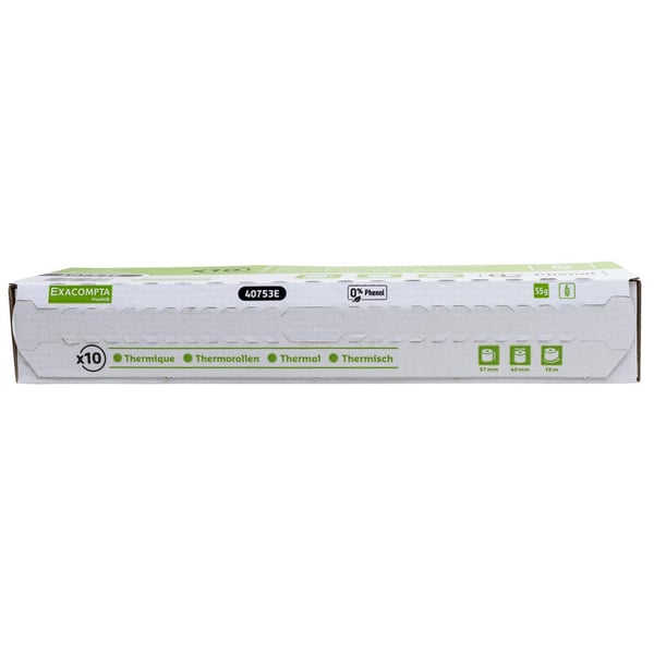 Exacompta 60x Rulle 1 lag termisk 55g 57x40x12 FSC PBA-fri pakke med 5 stk. - hvid 40753E