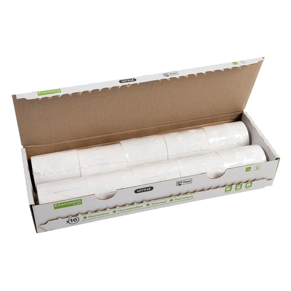 Exacompta 30x Pakke med 5 Phenolfri termisk rulle 1 lag til kreditkortmaskine 55gsm 57x46 - hvid 40754E