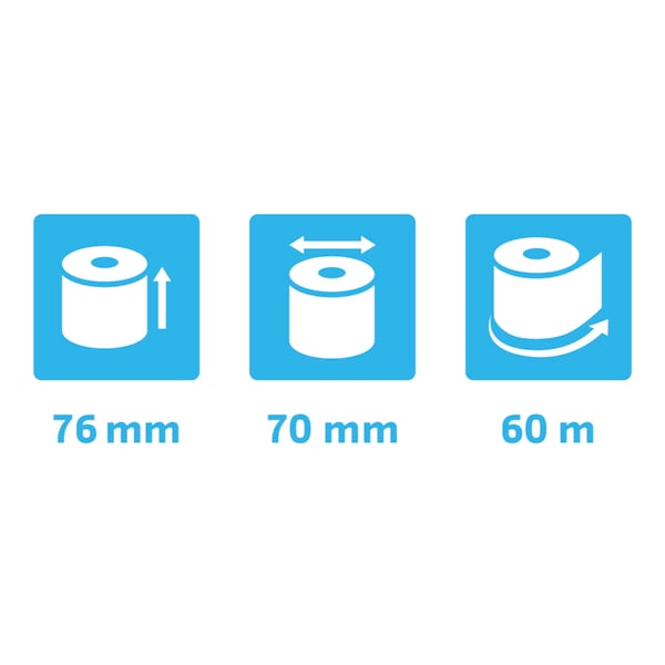 Exacompta 50x Ruller til vaegte 76x70x12x60 - hvid 40991E