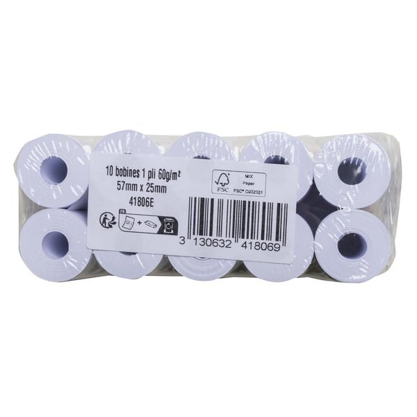 Exacompta 30x Rulle til lommeregner 57x25x0x6,5 - hvid 41806E