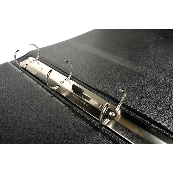 Exacompta Ringbind PVC-daekkende karton med rund ryg 4 ringe 30mm - A3 landskab - Sort 41930E