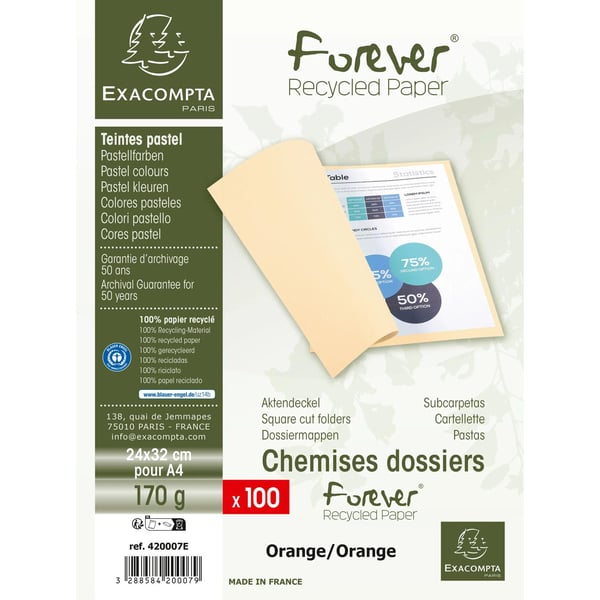Exacompta 5x Forever Omslagsmapper 170gsm 24x32cm - orange 420007E
