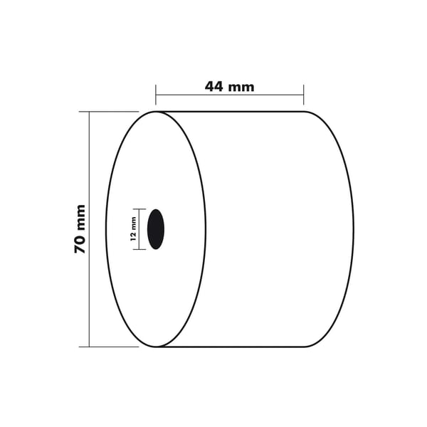 Exacompta 50x Ruller til kasseapparat 44x70x12x60 - hvid 42150E
