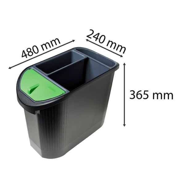 Exacompta TOP LINE Eco affaldsspand til papir - Sort grå 42614D