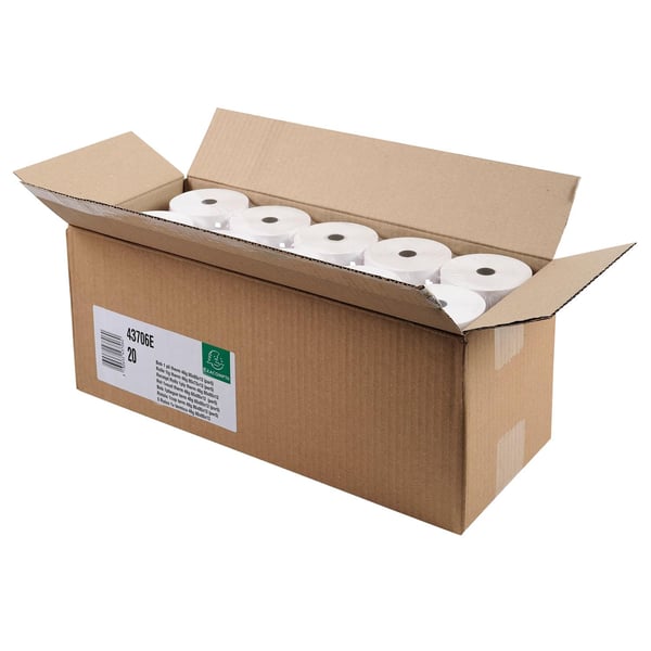 Exacompta 20x Ruller til kasseapparat 80x80x12x72 - hvid 43706E