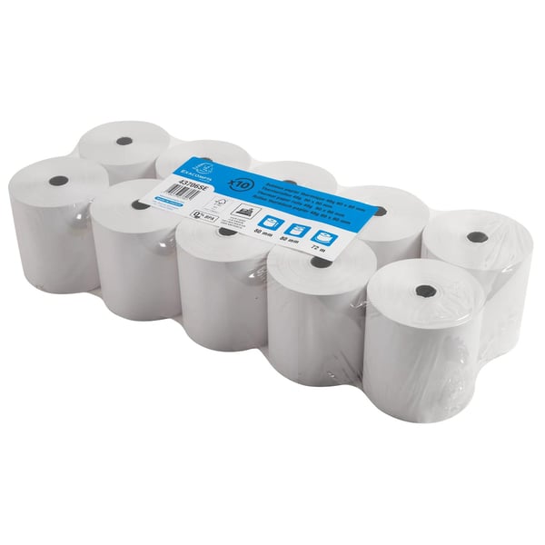 Exacompta 30x kvitteringsruller til kasseapparater, termisk, 55g, 80x80, BPA-fri - hvid 43706SE