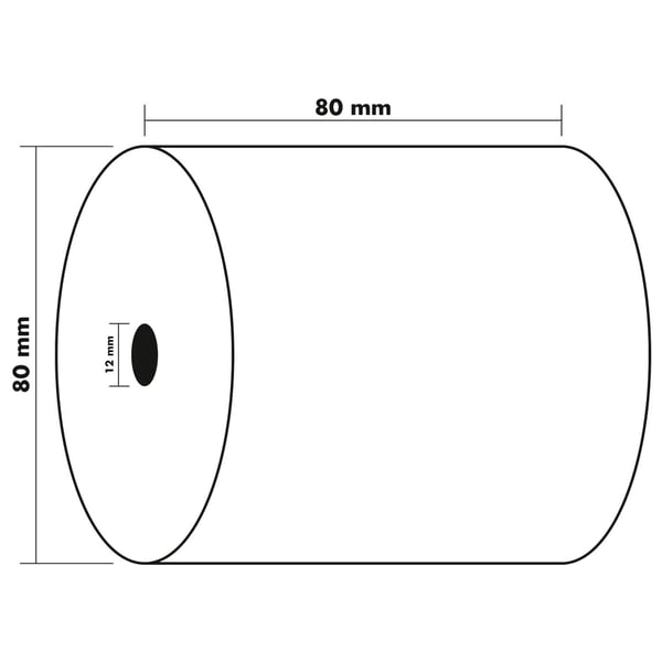 Exacompta 30x Ruller til kasseapparat 80x80x12x76 - hvid 43816E
