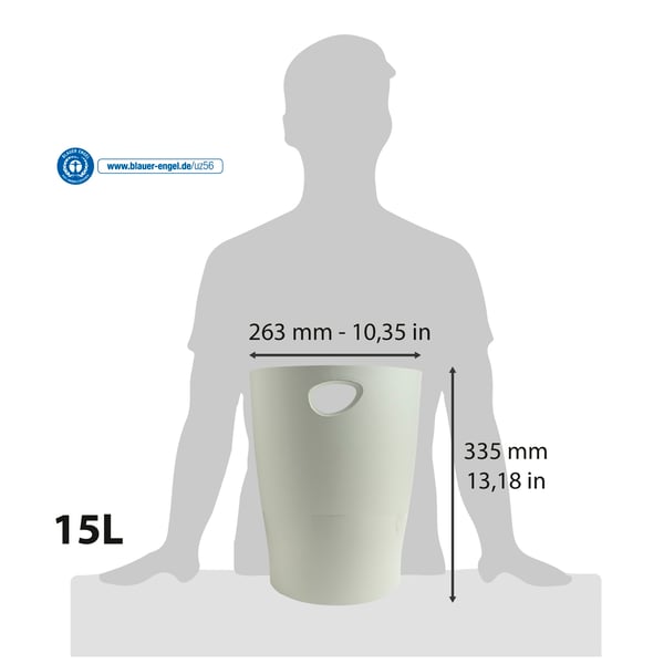 Exacompta 8x ECOBIN Economy genbrugspapirkurv til genbrugspapir - Grå 45306D