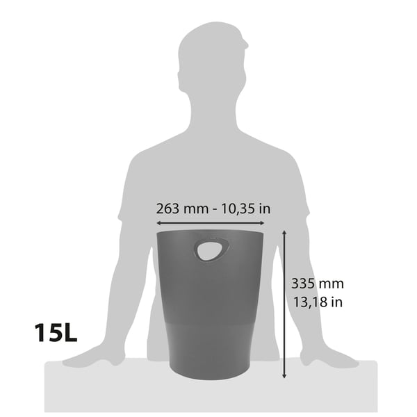 Exacompta 8x ECOBIN Economy genbrugspapirkurv til genbrugspapir - Mørkegrå 45307D