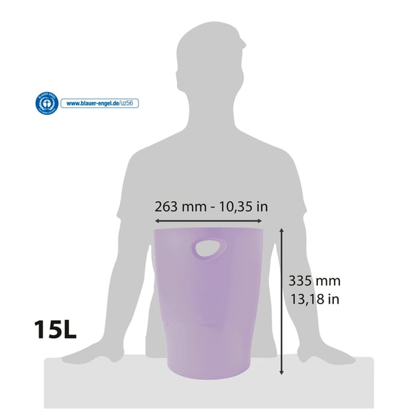 Exacompta 8x ECOBIN Papirkurv til affaldspapir Aquarel - Mauve 45364D