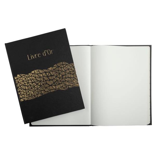 Exacompta Aramy Gaestebog 100P Guld 27x22cm - Sort 47981E