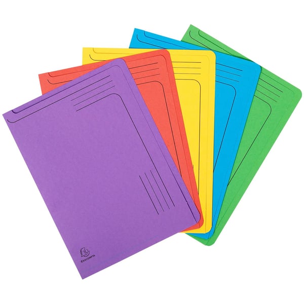Exacompta 8x Forever Slip Files 290gsm 22x31cm Assorted Pack of 5 - assorterede farver 48000E