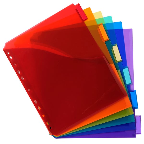 Exacompta 10x PP Dividers, A4, maxi, 6 dele - assorterede farver 4834E