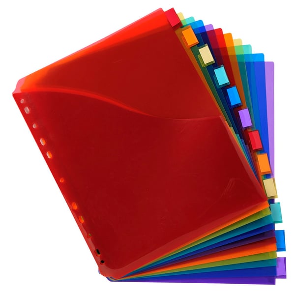 Exacompta 10x PP Dividers, A4, maxi, 12 dele - assorterede farver 4844E