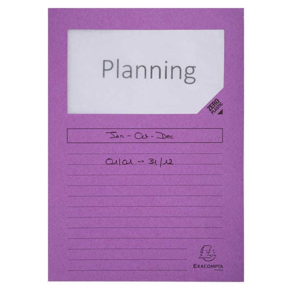 Exacompta 4x Forever genanvendt vinduesmappe, A4 (pakke 100) - Lilac 50101E