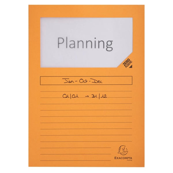 Exacompta 4x Forever genanvendt vinduesmappe, A4 (pakke 100) - orange 50104E