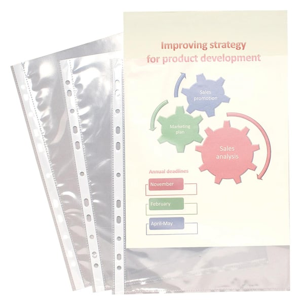 Exacompta 10x Punched Pockets pose med 10 stk. A4 6/100 - Krystal 5010E