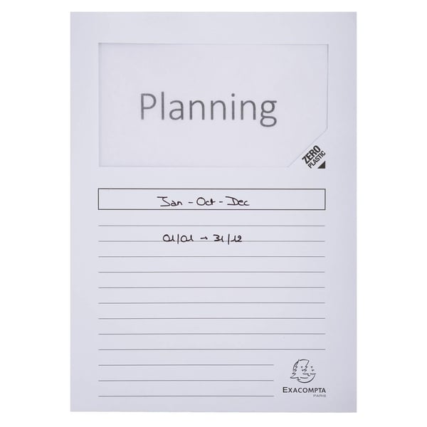 Exacompta 4x Forever genanvendt vinduesmappe, A4 (pakke 100) - hvid 50110E