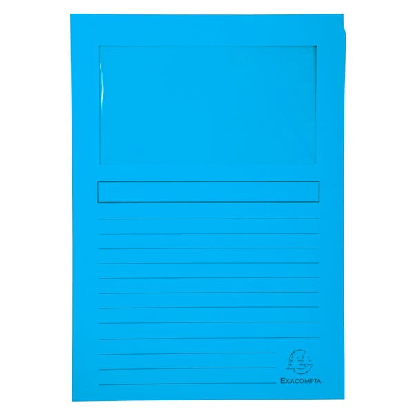 Exacompta Pakke med 100 vinduesmapper SUPER 160gsm - 22x31cm - assorterede farver 50150E
