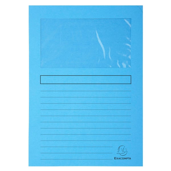 Exacompta Pakke med 100 vinduesmapper SUPER 160gsm - 22x31cm - assorterede farver 50150E