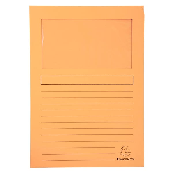 Exacompta Pakke med 100 vinduesmapper SUPER 160gsm - 22x31cm - assorterede farver 50150E