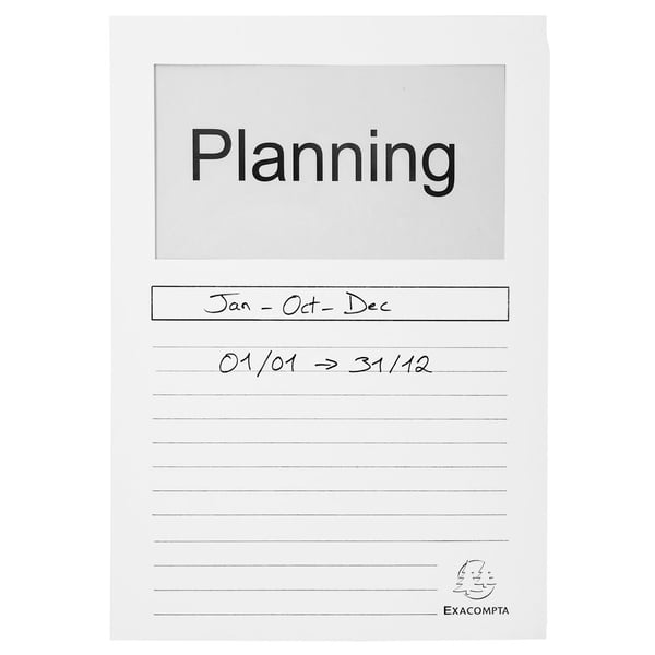 Exacompta Pakke med 100 vinduesmapper SUPER 160gsm - 22x31cm - hvid 50151E