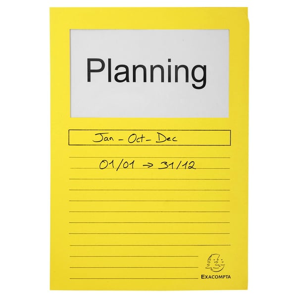 Exacompta Pakke med 100 vinduesmapper SUPER 160gsm - 22x31cm - Canary 50159E