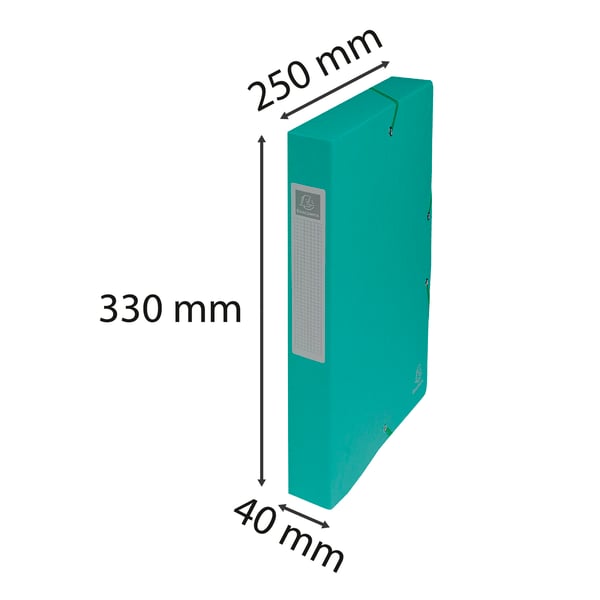 Exacompta 8x Arkiveringsaeske med elastisk i hård pap af høj kvalitet 40mm ryg A4 - Grøn 50403E