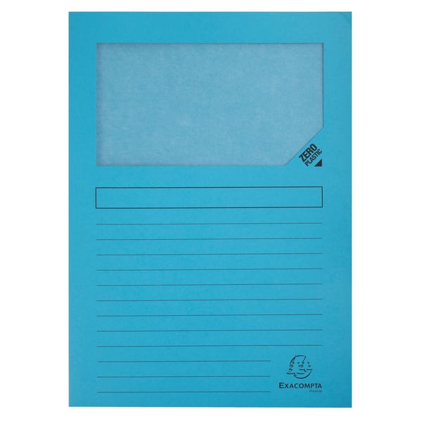 Exacompta 10x Pakke med 10 vinduesmapper SUPER 160gsm - 22x31cm - assorterede farver 50450E