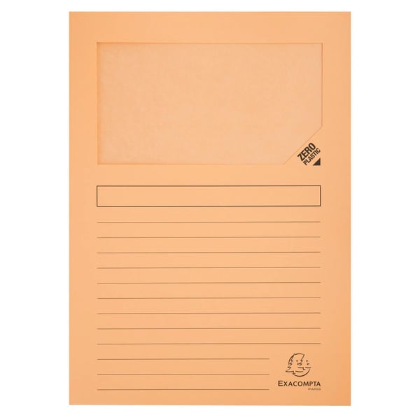 Exacompta 10x Pakke med 10 vinduesmapper SUPER 160gsm - 22x31cm - assorterede farver 50450E