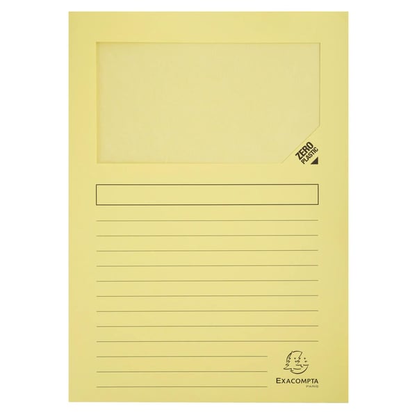Exacompta 10x Pakke med 10 vinduesmapper SUPER 160gsm - 22x31cm - assorterede farver 50450E