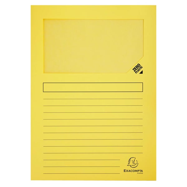 Exacompta 10x Pakke med 10 vinduesmapper SUPER 160gsm - 22x31cm - assorterede farver 50450E