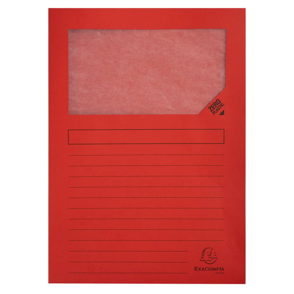 Exacompta 8x 'Super' Zero Plastic Expandable Window Folders, A4 - assorterede farver 50550E