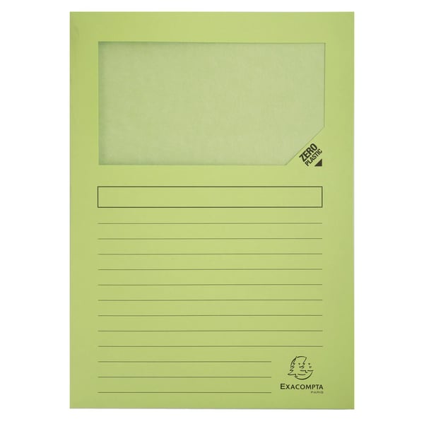 Exacompta 8x 'Super' Zero Plastic Expandable Window Folders, A4 - assorterede farver 50550E