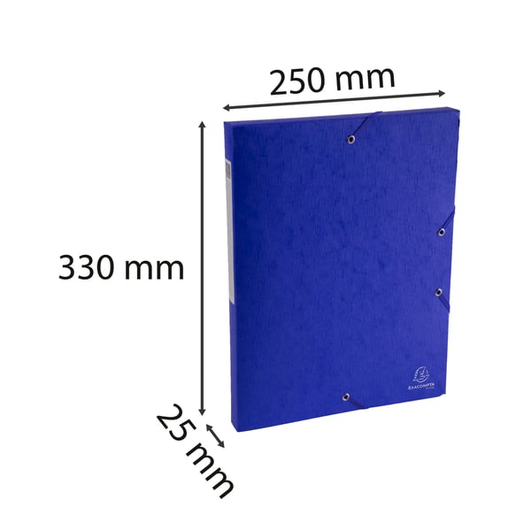 Exacompta 10x Scotten Mappe med elastik 25mm ryg - Blå 50702E