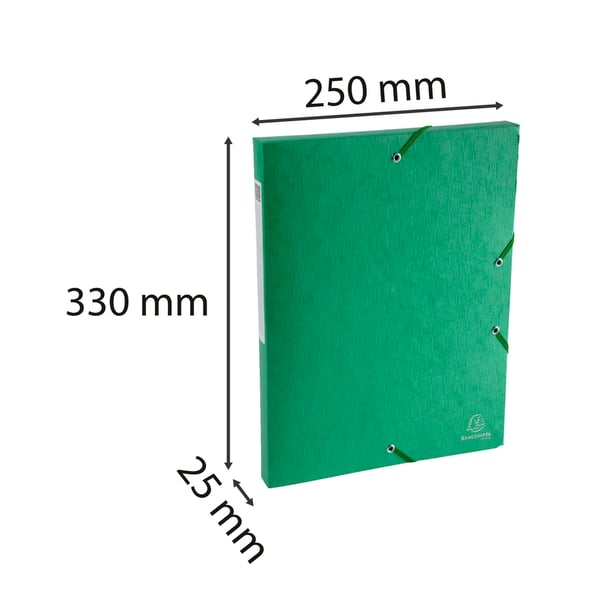 Exacompta 10x Scotten Mappe med elastik 25mm ryg - Grøn 50703E