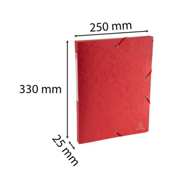 Exacompta 10x Scotten Mappe med elastik 25mm ryg - Rød 50705E