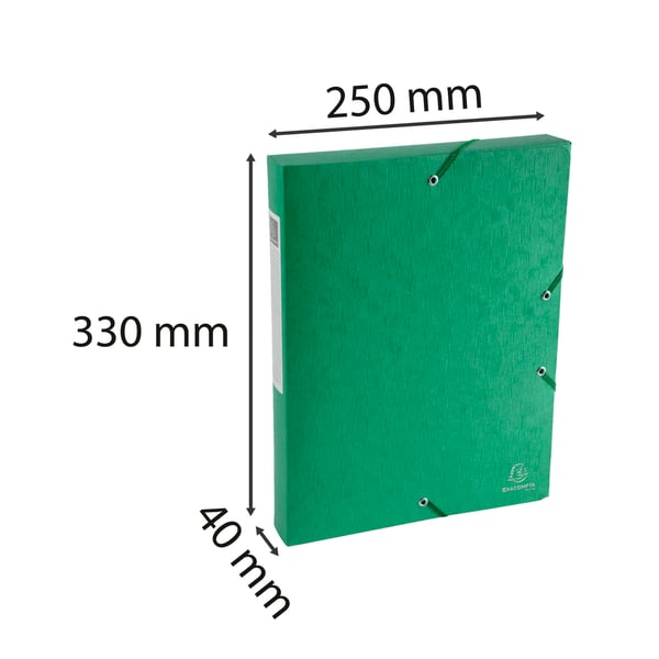 Exacompta 10x Scotten elastisk arkiveringsboks (40mm ryg) - Grøn 50813E