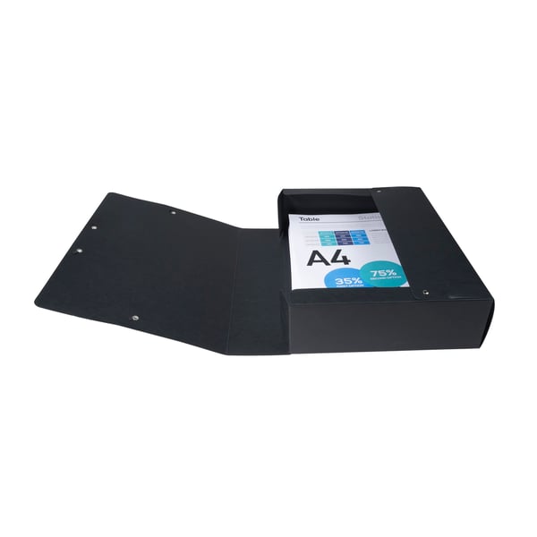 Exacompta 6x Arkivboks af prespap 600g A4 80mm rygrad - Sort 50831E