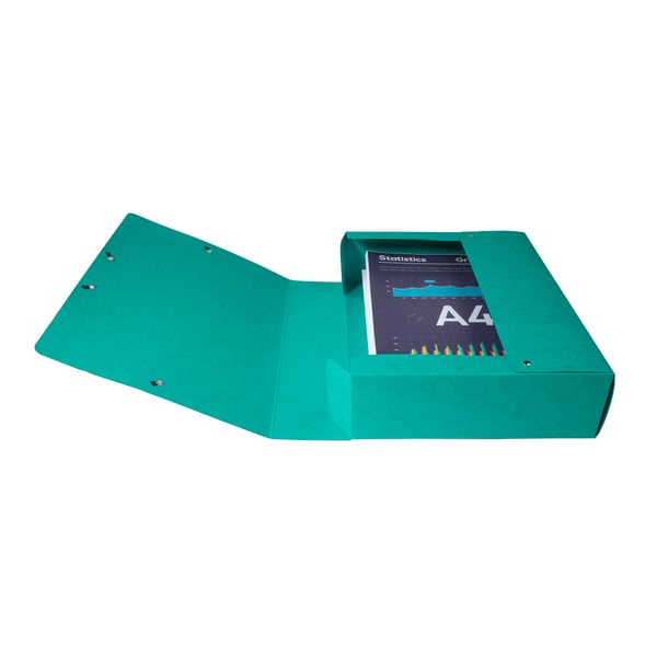 Exacompta 6x Arkivboks af prespap 600g A4 80mm rygrad - Grøn 50833E