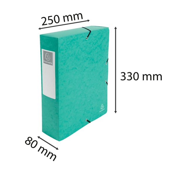 Exacompta 6x Arkivboks af prespap 600g A4 80mm rygrad - Grøn 50833E