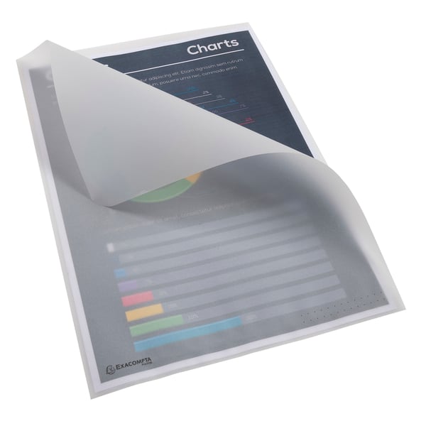 Exacompta 10x Skaeringsmapper, gennemsigtigt papir A4 (pakke på 50 stk.) - hvid gennemsigtig 50850E