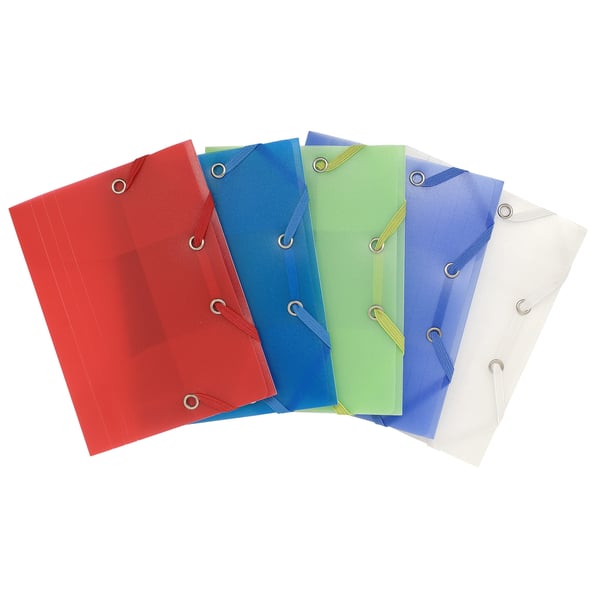 Exacompta 25x Chromaline elastikmappe (PP med 3 klapper) A6 - assorterede farver 50889E
