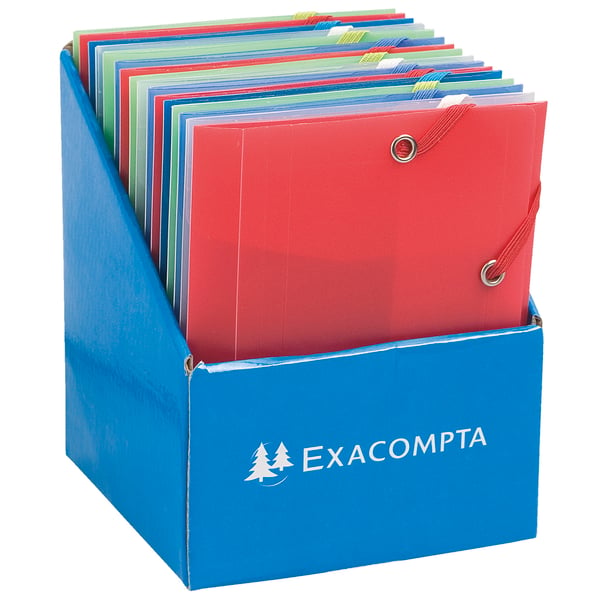 Exacompta 25x Chromaline elastikmappe (PP med 3 klapper) A6 - assorterede farver 50889E